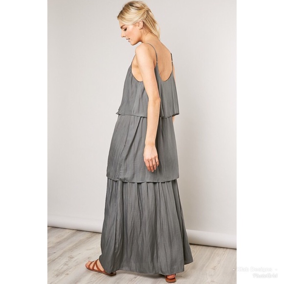 ❤️LAST 1! Ash Olive Adjustable Tiered Cami Dress! - Picture 2 of 7